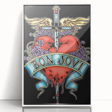 Bon Jovi Tattoo Heart Poster - Retro Music Wall Art