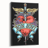 Bon Jovi Tattoo Heart Poster - Retro Music Wall Art