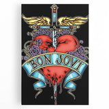 Bon Jovi Tattoo Heart Poster - Retro Music Wall Art