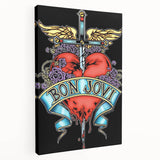 Bon Jovi Tattoo Heart Poster - Retro Music Wall Art