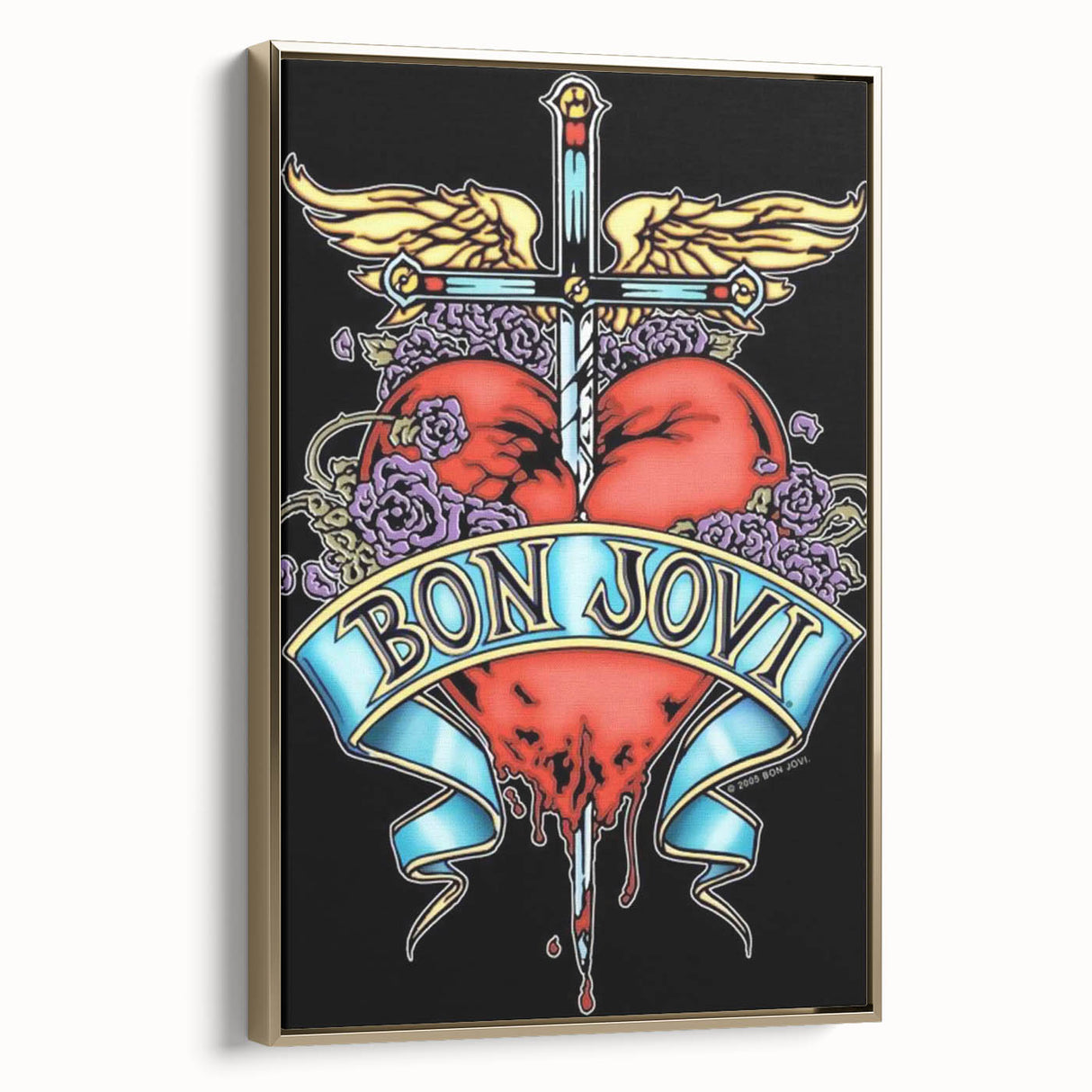 Bon Jovi Tattoo Heart Poster - Retro Music Wall Art
