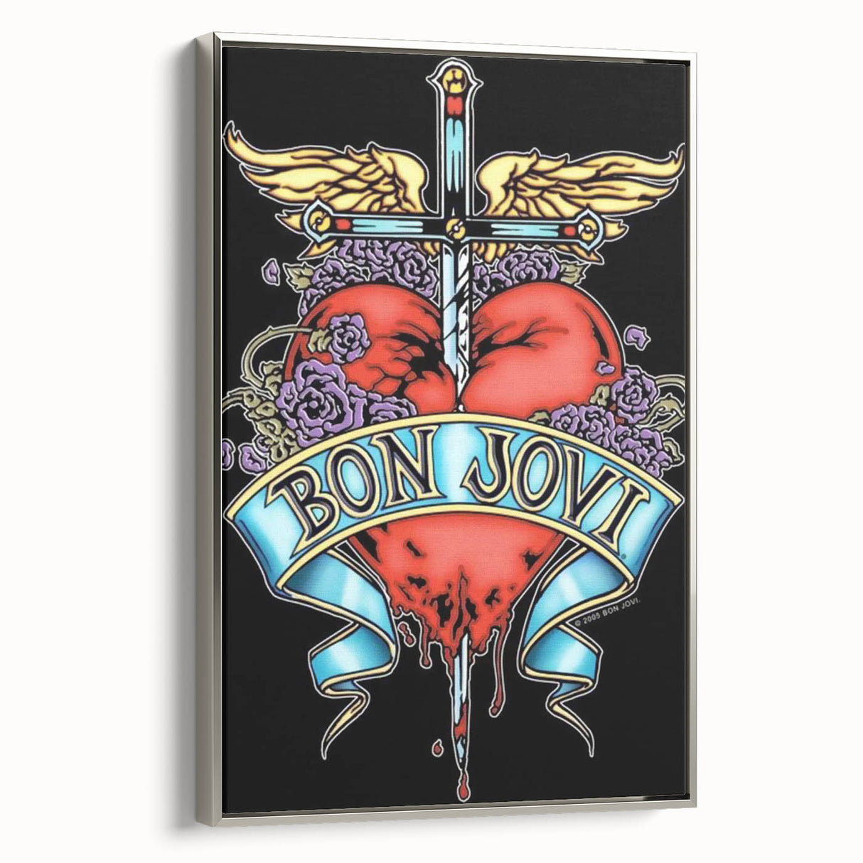 Bon Jovi Tattoo Heart Poster - Retro Music Wall Art
