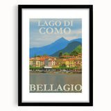 Vintage Lago di Como Bellagio Travel Poster | Retro Italy Art Print