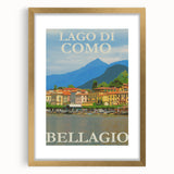 Vintage Lago di Como Bellagio Travel Poster | Retro Italy Art Print