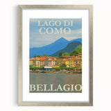 Vintage Lago di Como Bellagio Travel Poster | Retro Italy Art Print