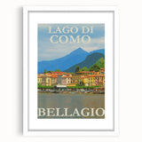 Vintage Lago di Como Bellagio Travel Poster | Retro Italy Art Print