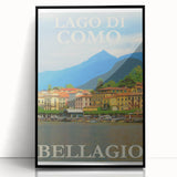 Vintage Lago di Como Bellagio Travel Poster | Retro Italy Art Print