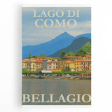 Vintage Lago di Como Bellagio Travel Poster | Retro Italy Art Print