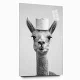 Adorable Llama Bathroom Wall Art - Fun Black and White Decor