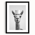 Adorable Llama Bathroom Wall Art - Fun Black and White Decor