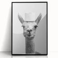 Adorable Llama Bathroom Wall Art - Fun Black and White Decor