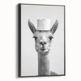 Adorable Llama Bathroom Wall Art - Fun Black and White Decor