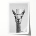 Adorable Llama Bathroom Wall Art - Fun Black and White Decor
