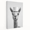Adorable Llama Bathroom Wall Art - Fun Black and White Decor