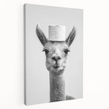 Adorable Llama Bathroom Wall Art - Fun Black and White Decor