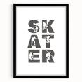 Skater Typography Wall Art - Boys Room Wall Art Kids Wall Art Prints