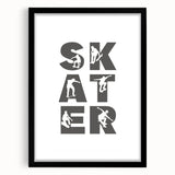 Skater Typography Wall Art - Boys Room Wall Art Kids Wall Art Prints