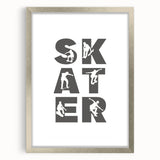 Skater Typography Wall Art - Boys Room Wall Art Kids Wall Art Prints
