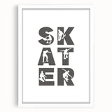 Skater Typography Wall Art - Boys Room Wall Art Kids Wall Art Prints