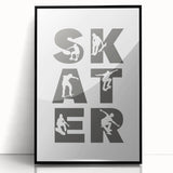 Skater Typography Wall Art - Boys Room Wall Art Kids Wall Art Prints