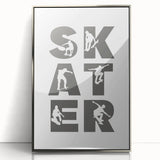 Skater Typography Wall Art - Boys Room Wall Art Kids Wall Art Prints