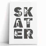 Skater Typography Wall Art - Boys Room Wall Art Kids Wall Art Prints