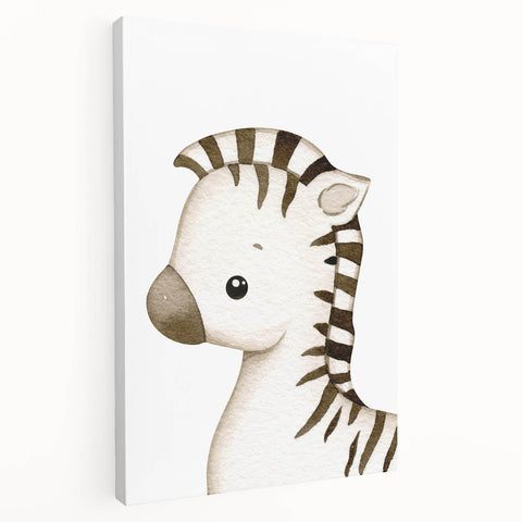Playful Zebra Nursery Canvas Prints - Children's Wall Art