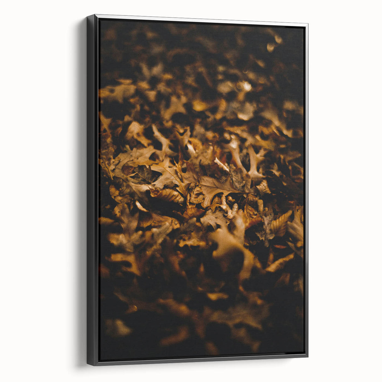 Black and white vintage poster art of a fall landscape on framed canvas, ideal for bedroom decor.