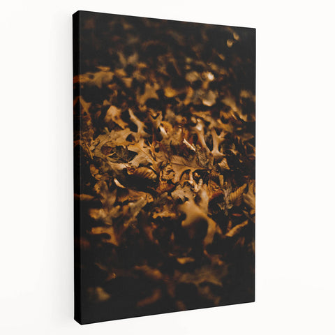 Large canvas print featuring a fall landscape with warm orange and yellow tones, suitable for kitchen wall art.