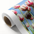 Art deco poster of spring season with pastel shades on rolled canvas, ideal for nursery wall art.