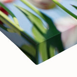 Black and white landscape art painting on stretched canvas, depicting a spring scene, ideal for bedroom wall decor.