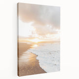 Large canvas depicting a summer-themed abstract design in vibrant orange and yellow tones, suitable for kitchen wall art.