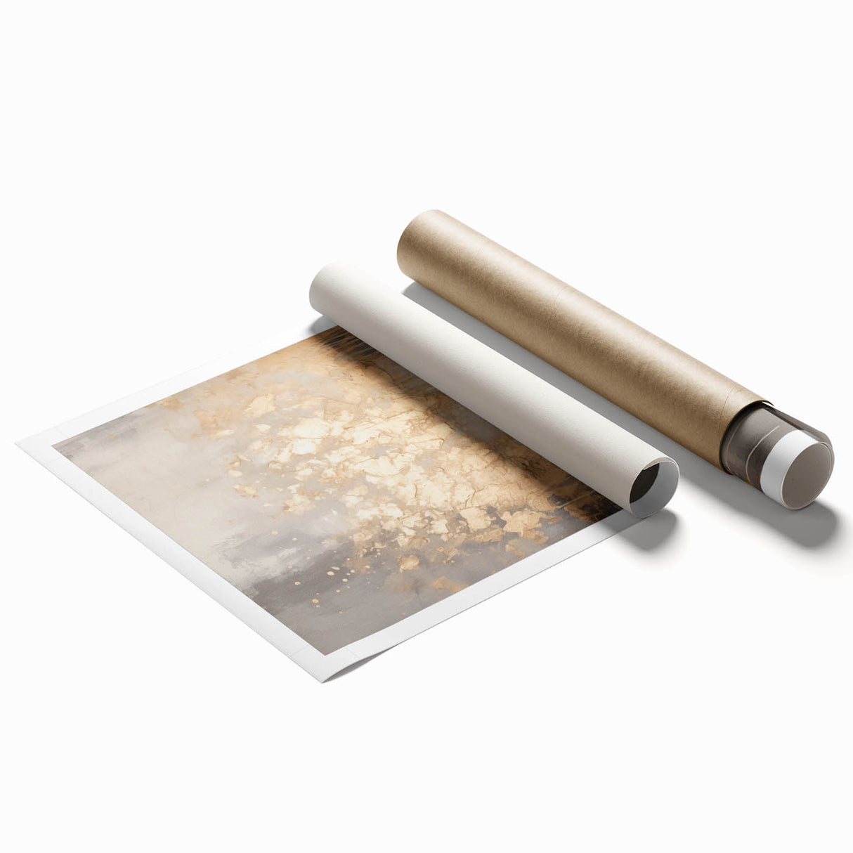 Extra large rolled print featuring a winter floral design in muted tones.