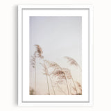 Abstract art print featuring swirling blue and white patterns on a framed canvas, suitable for dining room or bedroom decor.