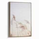 Framed canvas featuring a vintage landscape painting with muted earth tones, ideal for bedroom wall art.
