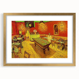 Abstract art print featuring swirls in blue and yellow on a gold-framed canvas, suitable for bedroom or dining room decor.