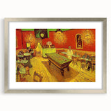 Extra large abstract art print on canvas, featuring textured swirls in vibrant blue and yellow, framed in silver.