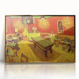 Acrylic print of Van Gogh-inspired painting with gold frame, featuring art deco elements.