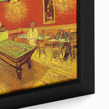 Close-up of a textured, extra-large framed canvas depicting Van Gogh's style in vibrant colors, ideal for living room decor.