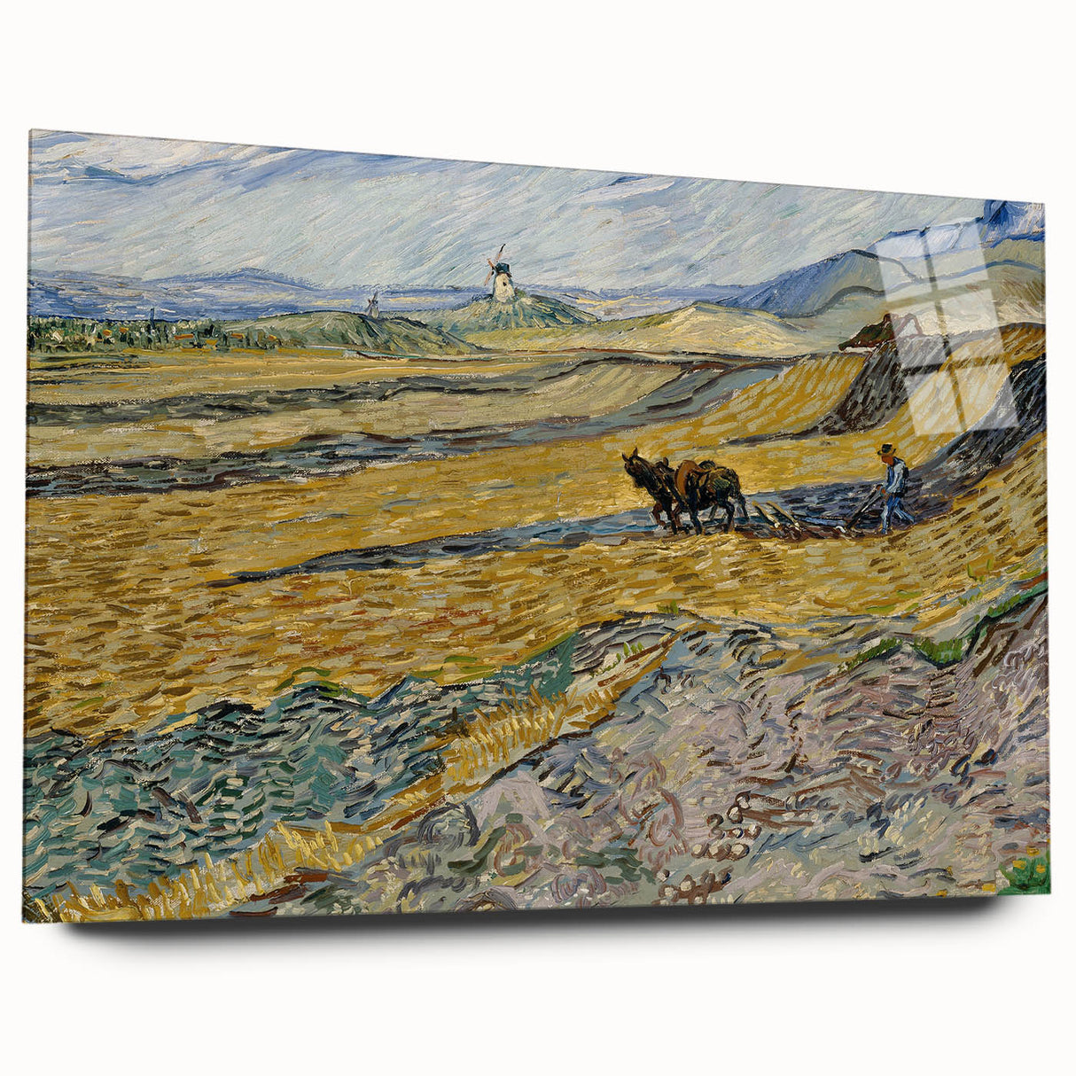 Impressionist Landscape Wall Art - Enclosed Field with Ploughman