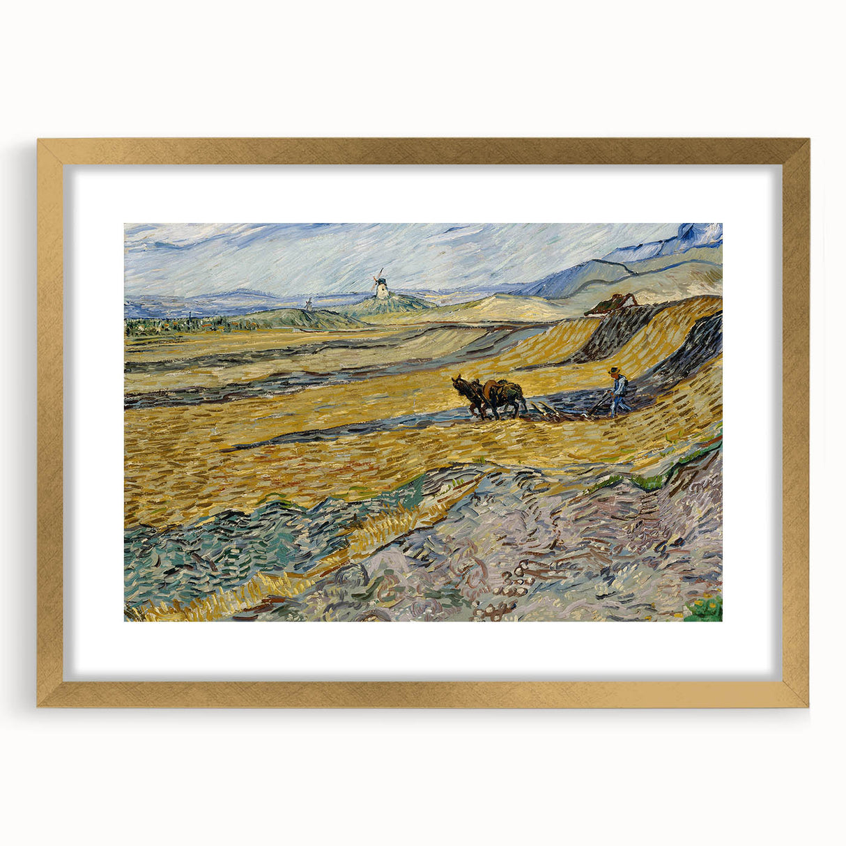 Impressionist Landscape Wall Art - Enclosed Field with Ploughman
