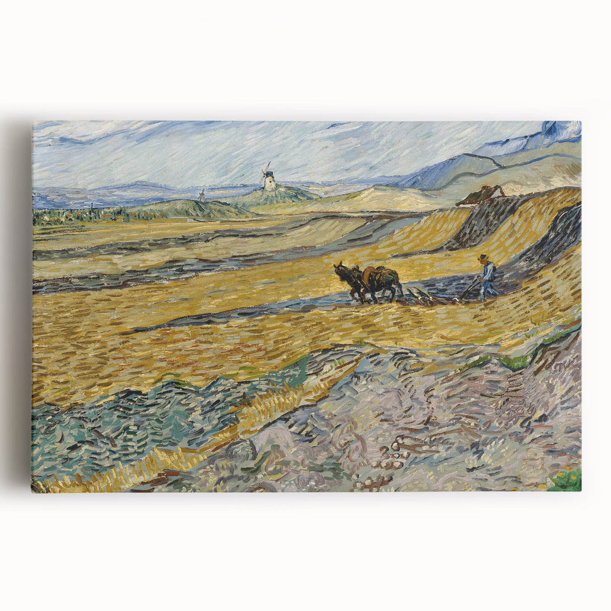Impressionist Landscape Wall Art - Enclosed Field with Ploughman