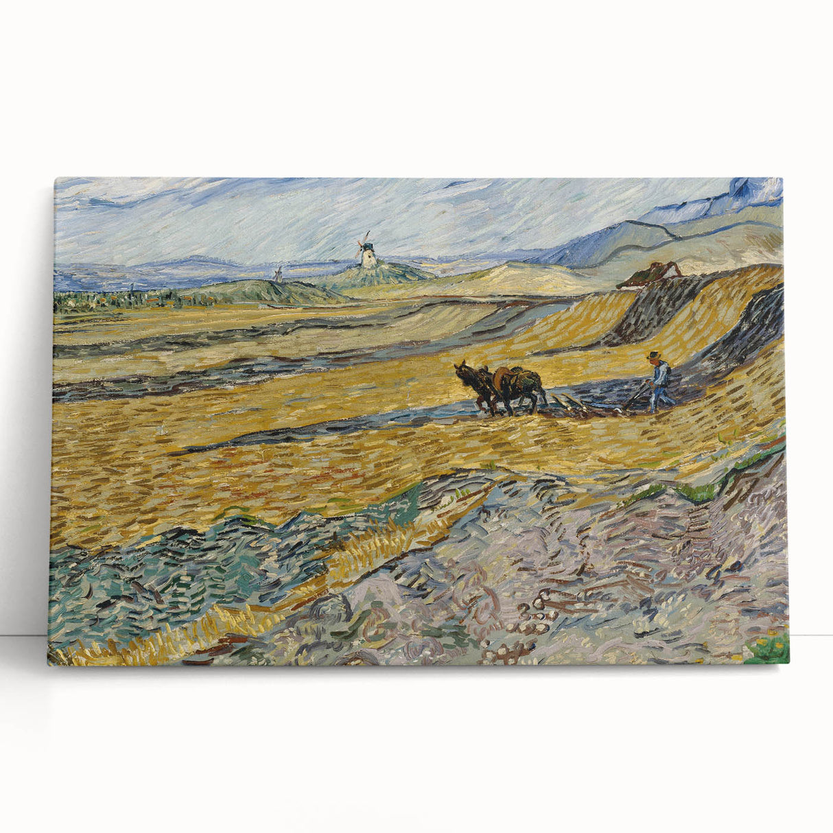Impressionist Landscape Wall Art - Enclosed Field with Ploughman