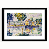 Modern Wall Art: Tranquil River Scene with Impressionist Style