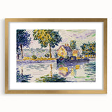 Modern Wall Art: Tranquil River Scene with Impressionist Style