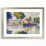 Modern Wall Art: Tranquil River Scene with Impressionist Style