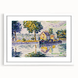 Modern Wall Art: Tranquil River Scene with Impressionist Style