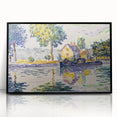 Modern Wall Art: Tranquil River Scene with Impressionist Style