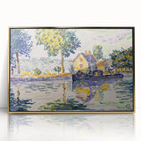 Modern Wall Art: Tranquil River Scene with Impressionist Style