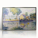 Modern Wall Art: Tranquil River Scene with Impressionist Style